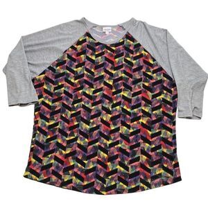 ‎LuLaRoe Gray Multicolor Geometric Randy Soft 3X